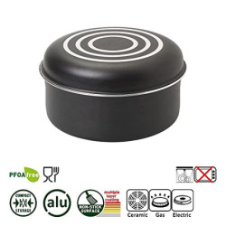 BRUNNER: Camping Kochgeschirr Alu-Topfset  Töpfe und Pfannen  - 5+1 teilig ø 22 cm Pirate SPACEMASTER - 1-2 Personen, Stapelb