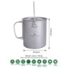 iBasingo 750ml Camping Titan Topf Tasse mit Deckel & Klappgriff Outdoor Kochgeschirr Ultraleicht Kaffee Wasser Becher Picknic