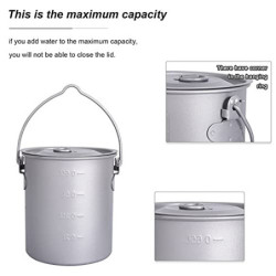 iBasingo 750ml Camping Titan Topf Tasse mit Deckel & Klappgriff Outdoor Kochgeschirr Ultraleicht Kaffee Wasser Becher Picknic