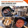 KingCamp Camping Kochset mit undichter Korb,Camping Kochgeschirr aus Edelstahl,Antihaftbeschichtete Pfanne,Camping TöpfeSet f