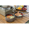 iBasingo Titan Topf Pfanne Set Camping Kochgeschirr Leichte Outdoor 1000ml & 500ml Schüssel Set Koch Mess Kit mit Klappgriff 