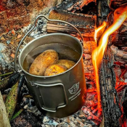 Bestargot 750ml Titan Becher Tasse mit Isolierbeutel, Geschirr Set, Outdoor-Topf Kochgeschirr, Große Kapazität für Solo-Campi
