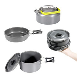 Diealles Camping Kochgeschirr Set, Camping Kochgeschirr Topf für Outdoor Camping, Wandern, Backpacking Kochen