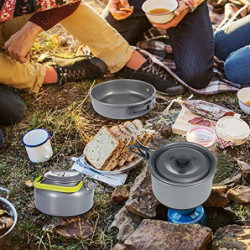 Diealles Camping Kochgeschirr Set, Camping Kochgeschirr Topf für Outdoor Camping, Wandern, Backpacking Kochen
