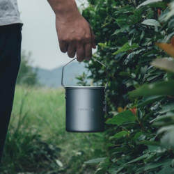 Fire-Maple 0,9L Campingtopf Leichtes Campinggeschirr mit Abnehmbarem Selbstverriegelndem Griff Tragbarer Wasserkocher für Bac