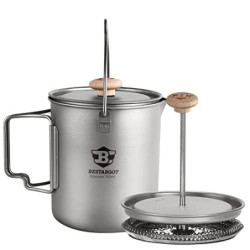 Bestargot Camping Titan Topf Becher Tasse Outdoor, 750ml max French Press Titan Campinggeschirr, Outdoor kaffeekocher Camping