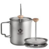 Bestargot Camping Titan Topf Becher Tasse Outdoor, 750ml max French Press Titan Campinggeschirr, Outdoor kaffeekocher Camping