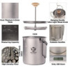 Bestargot Camping Titan Topf Becher Tasse Outdoor, 750ml max French Press Titan Campinggeschirr, Outdoor kaffeekocher Camping