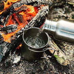 Bestargot Camping Titan Topf Becher Tasse Outdoor, 750ml max French Press Titan Campinggeschirr, Outdoor kaffeekocher Camping