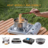 Lixada Camping Kochgeschirr Set 4-teiligtes Edelstahl Camping Topf Kompaktes Faltbare Campinggeschirr Pot Plate für Picknick 
