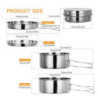 Lixada Camping Kochgeschirr Set 4-teiligtes Edelstahl Camping Topf Kompaktes Faltbare Campinggeschirr Pot Plate für Picknick 