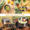 Lixada Camping Kochgeschirr Set 4-teiligtes Edelstahl Camping Topf Kompaktes Faltbare Campinggeschirr Pot Plate für Picknick 