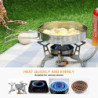 Lixada Camping Kochgeschirr Set 4-teiligtes Edelstahl Camping Topf Kompaktes Faltbare Campinggeschirr Pot Plate für Picknick 