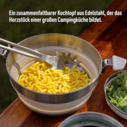 SEA TO SUMMIT - Detour Pot 3L - Zusammenfaltbarer Campingtopf - 2 bis 3 Personen - Abnehmbare Click-Safe-Griffe - Gas & Induk