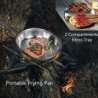 PFativant Military Style US Camping Edelstahl Kochgeschirr Campingpfanne 2 teilig - Für Outdoor Reise Wandern