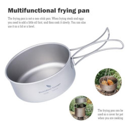 iBasingo Titan Töpf Pfanne Set Camping Kochgeschirr Leichte Outdoor Schüssel Set Koch Mess Kit mit Klappgriff Küchen Utensili