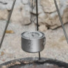 iBasingo 1,3L Titan Hängender Topf Camping Schüssel Leichte Outdoor Kochgeschirr Koch Mess Kit mit Klappgriff Küchen Utensili