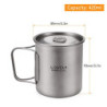 Lixada Titanium Topf Camping Tragbar Titan Wasser Tragbar Becher Tasse Klappgriff 300 ml,350 ml,420ml,550 ml,650 ml,750ml 