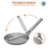 Stabilotherm Jägerpfanne mit Metall Klappgriff | zum Outdoor Kochen & braten über offenem Feuer oder Grill | Eisenpfanne Guss