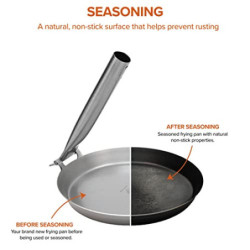Stabilotherm Jägerpfanne mit Metall Klappgriff | zum Outdoor Kochen & braten über offenem Feuer oder Grill | Eisenpfanne Guss
