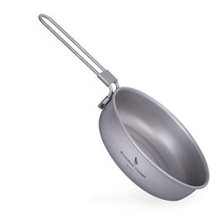 iBasingo Titan Bratpfanne Leichtes Camping Pfanne Skillet Griddle Wandern Kleine Tellerschale Outdoor Kochgeschirr mit Klappg
