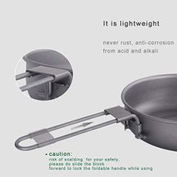 iBasingo Titan Bratpfanne Leichtes Camping Pfanne Skillet Griddle Wandern Kleine Tellerschale Outdoor Kochgeschirr mit Klappg