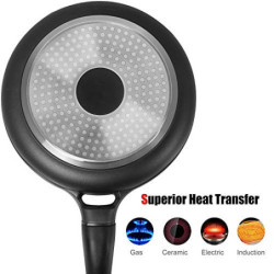 Gotoll Induktionspfanne, 24 cm, antihaftbeschichtet, Aluminium, Cracker, abnehmbarer Griff, für Pfannkuchen, Steak, Ei, Blini