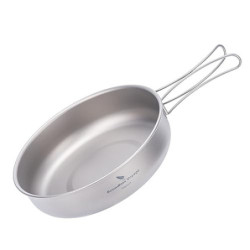 iBasingo Titan Pfanne Camping Bratpfanne 18 cm Frying Pan mit Klappgriff Ultraleichte 1 Person Reise Kochgeschirr Dish Pickni