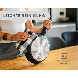 DIVORY kleine Pfanne 20cm I Abnehmbarer Griff, Induktion, beschichtet, Aluminium – Mini Bratpfanne - Induktionspfanne  Griff: