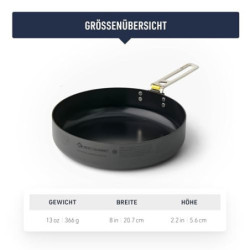 Sea to Summit - Frontier Pan - Ultraleichte Campingpfanne 20 cm - 1 bis 2 Personen - Bratpfanne mit Antihaftbeschichtung & Cl