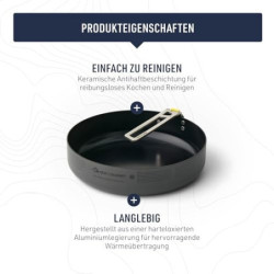 Sea to Summit - Frontier Pan - Ultraleichte Campingpfanne 20 cm - 1 bis 2 Personen - Bratpfanne mit Antihaftbeschichtung & Cl