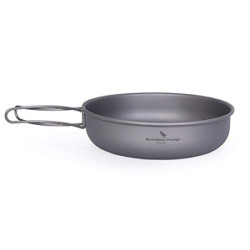 Boundless Voyage Titanium Bratpfannenplatte mit Klappgriff Ultraleichtes Camping Picknick Pfanne Bratpfanne Geschirr Titanpfa
