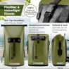 SCANDIC NATURE PIONEER 35L wasserdichter Rucksack oliv-grün mit Rolltop Verschluss - extra robust dank Boden mit 1000D PVC LK