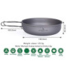 Boundless Voyage Titanium Bratpfannenplatte mit Klappgriff Ultraleichtes Camping Picknick Pfanne Bratpfanne Geschirr Titanpfa