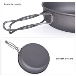 Boundless Voyage Titanium Bratpfannenplatte mit Klappgriff Ultraleichtes Camping Picknick Pfanne Bratpfanne Geschirr Titanpfa