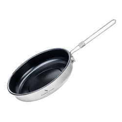 Boundless Voyage 22.8cm/1.5L Camping Pfanne für Gaskocher Titan Bratpfanne Ultraleichtes Camp Kochgeschirr Grillpfanne zum Ko
