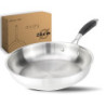 DIVORY Edelstahl Pfanne 20 cm PURA Induktion I unbeschichtete kleine Bratpfanne für alle Herdarten I Induktionspfanne, Ergono