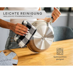 DIVORY Edelstahl Pfanne 20 cm PURA Induktion I unbeschichtete kleine Bratpfanne für alle Herdarten I Induktionspfanne, Ergono