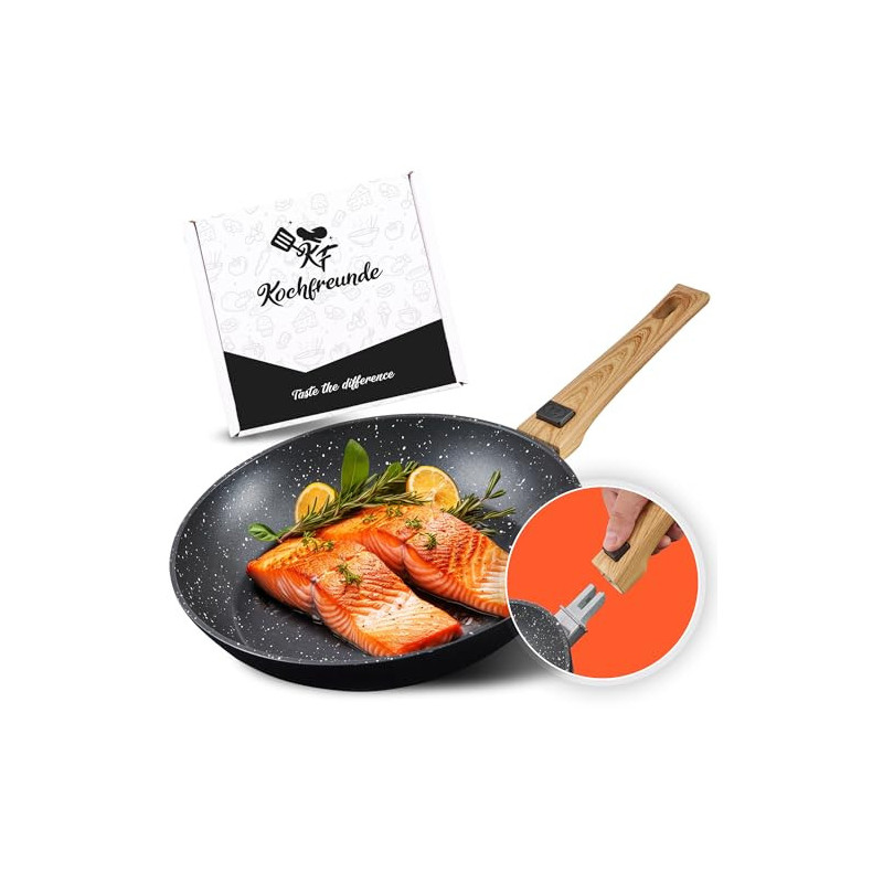 Kochfreunde® Pfanne Bratpfanne 24 cm [Abnehmbarer Griff] Antihaft beschichtete Pfanne Induktion, PFOA-Frei Induktionspfanne, 