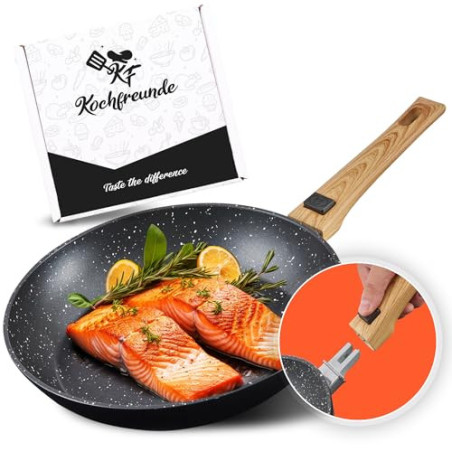 Kochfreunde® Pfanne Bratpfanne 24 cm [Abnehmbarer Griff] Antihaft beschichtete Pfanne Induktion, PFOA-Frei Induktionspfanne, 