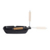 Relaxdays Grillpfanne, induktionsgeeignet, antihaftbeschichtet, klappbarer Griff, Aluminium Steakpfanne 29x29cm, schwarz