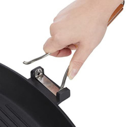 Relaxdays Grillpfanne, induktionsgeeignet, antihaftbeschichtet, klappbarer Griff, Aluminium Steakpfanne 29x29cm, schwarz