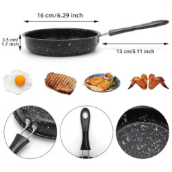 RANJIMA Mini Pfanne, Ø 16cm Klein Pfanne Antihaft Induktionspfanne mit Hitzebeständig Griff, Antihaftbeschichtet Spiegeleipfa