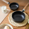 Yuragim Gusseisenpfanne Klein, Mini-Pfanne für ein Ei, 11 cm Minipfanne Bratpfanne Eierpfanne mit Griff, Gusseisen Pfanne, Sp