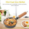 Mini-Pfanne für ein Ei, 10 cm Mini-Eierbratpfanne mit Griff, Gusseisen Pfanne, Mini-Gusseisenpfanne, Tragbar Camping Spiegele
