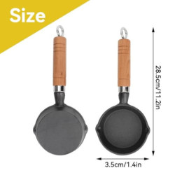 Mini-Pfanne für ein Ei, 10 cm Mini-Eierbratpfanne mit Griff, Gusseisen Pfanne, Mini-Gusseisenpfanne, Tragbar Camping Spiegele