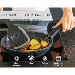 DIVORY Bratpfanne 16cm kein Induktion – Antihaft Beschichtete kleine Universalpfanne für alle Herdarten - Sichere Griffe  Sch
