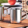 com-four® 2x Edelstahl Thermobecher - 300 ml je Becher - Isolierbecher doppelwandig - Kaffeetasse bruchsicher - Thermo-Trinkb
