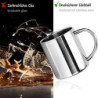com-four® 2x Edelstahl Thermobecher - 300 ml je Becher - Isolierbecher doppelwandig - Kaffeetasse bruchsicher - Thermo-Trinkb