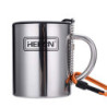 HEECN® Camping Becher Mit Deckel und Karabiner - Edelstahl Tasse - Thermo - Kaffeebecher - Doppelwandige Isolierbecher BPA-fr